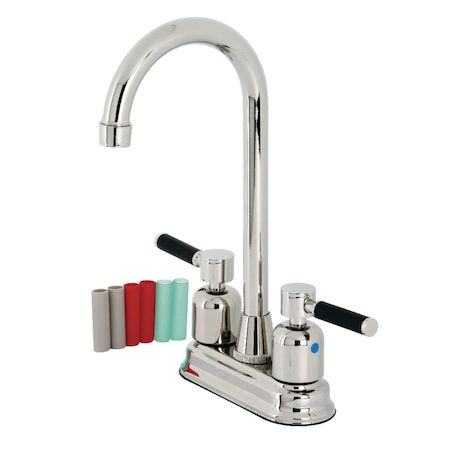 Kingston Brass KB8496DKL Kaiser Bar Faucet, Polished Nickel KB8496DKL